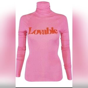Lovable Pink Turtleneck Long Sleeve Top